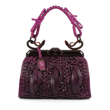 Christian Dior Limited Edition Samourai 1947 Shoulder Bag Woven Leather purple