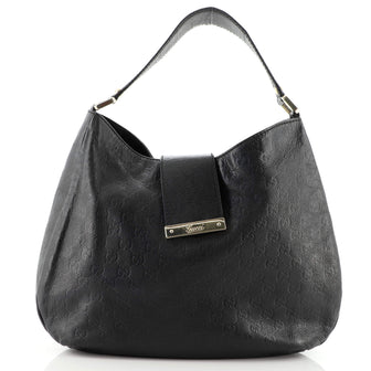 Gucci New Ladies Web Hobo Guccissima Leather Medium