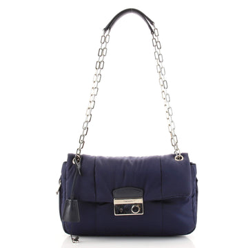 Prada Bomber Chain Flap Bag Tessuto Medium
