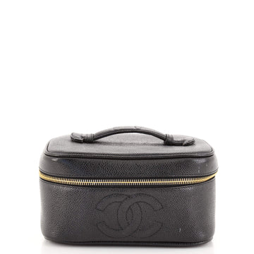 Chanel Vintage Timeless Cosmetic Case Caviar Medium
