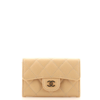 Chanel Classic Flap Card Case Quilted Caviar