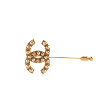 Chanel CC Pin Brooch Metal with Faux Pearls