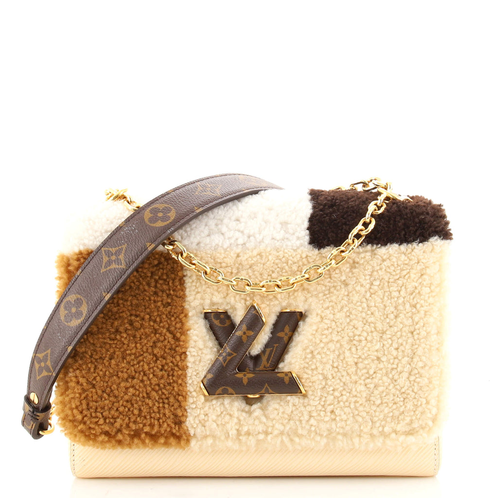 Louis Vuitton, Bags, Limited Edition Brown Twist Handbag Teddy Fleece  Wepi Leather Mm Shoulder Bag