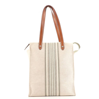 Hermes Mira Ganges Tote Rainbow Toile Tall