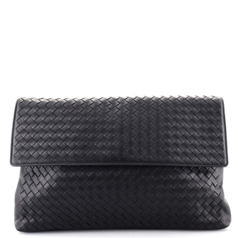Bottega Veneta Flap Portfolio Clutch Intrecciato Nappa Large