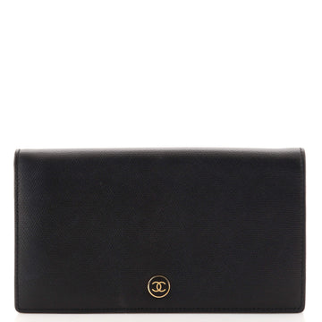 Chanel CC Button Bi-Fold Wallet Caviar Long