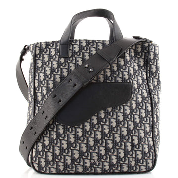 Christian Dior Saddle Tote Oblique Canvas and Leather Tall