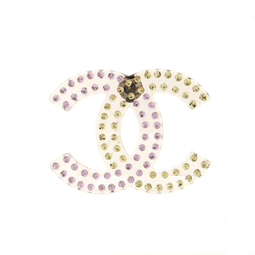 Chanel CC Brooch Resin with Crystals