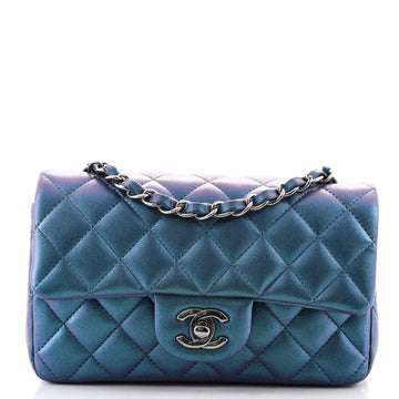Chanel Classic Single Flap Bag Quilted Iridescent Lambskin Mini