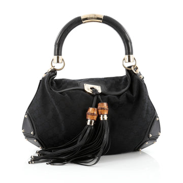 Gucci Indy Hobo GG Canvas Medium Black