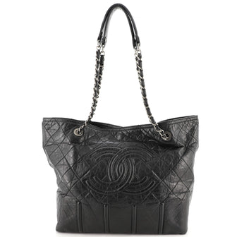 Chanel Shopping In Moscow Tote Quilted Distressed Leather Large