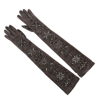 Louis Vuitton Gloves Embellished Leather and Patent Long