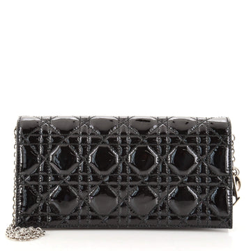 Christian Dior Lady Dior Convertible Chain Clutch Cannage Quilt Leather Long