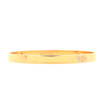 Hermes H d'Ancre Bracelet 18K Rose Gold with Diamonds Small