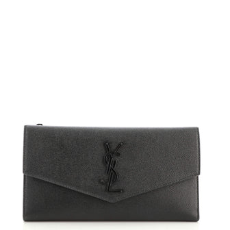 Saint Laurent Uptown Flap Wallet Leather Long
