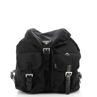 Prada Double Front Pocket Backpack Tessuto Small
