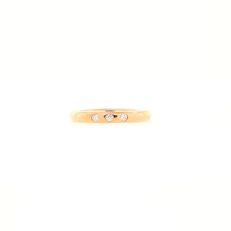 Tiffany & Co. Elsa Peretti 3 Diamond Stacking Band Ring 18K Rose Gold with Diamonds