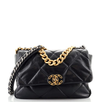 Chanel 19 Flap Bag Quilted Goatskin Large