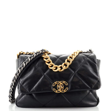 Chanel 19 Flap Bag Quilted Goatskin Large
