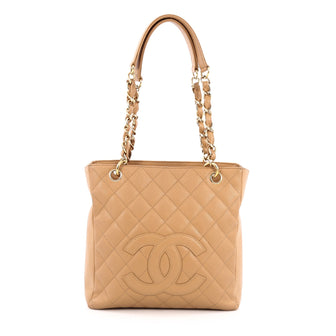 Chanel Petite Shopping Tote Quilted Caviar neutral