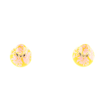Christian Dior Tribales Stud Earrings Printed Enamel