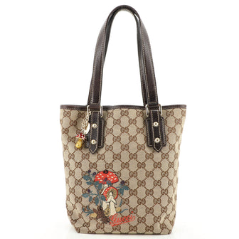 Gucci Mushroom Tote Embroidered GG Canvas Small