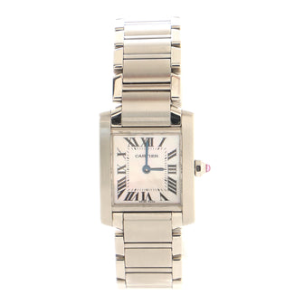 Cartier Tank Francaise Quartz Watch Stainless Steel with Mother of Pearl 20