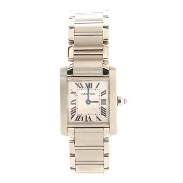 Cartier Tank Francaise Quartz Watch Stainless Steel with Mother of Pearl 20