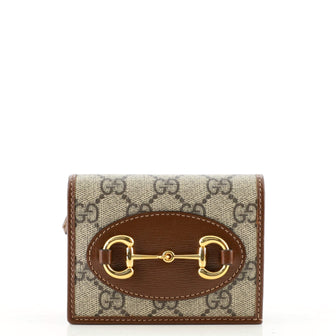 Gucci Horsebit 1955 Flap Card Case GG Coated Canvas
