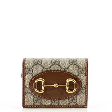 Gucci Horsebit 1955 Flap Card Case GG Coated Canvas