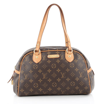 Louis Vuitton Montorgueil Handbag Monogram Canvas PM Brown