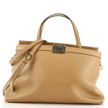 Gucci Interlocking G Top Handle Tote Leather Medium
