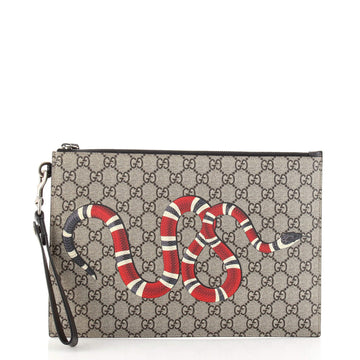 Gucci Zipped Pouch Printed GG Coated Canvas Medium