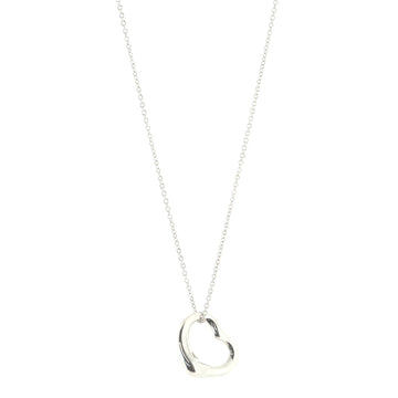 Tiffany & Co. Elsa Peretti Open Heart Pendant Necklace Sterling Silver 16mm