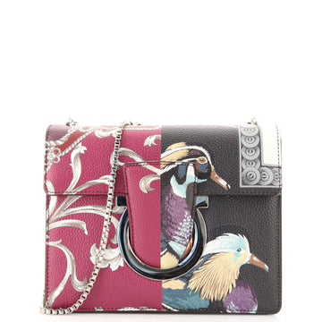 Salvatore Ferragamo Thalia Shoulder Bag Printed Leather Small