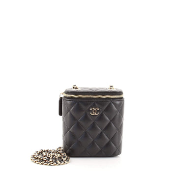 Chanel Vertical Classic Vanity Case with Chain Quilted Lambskin Small
