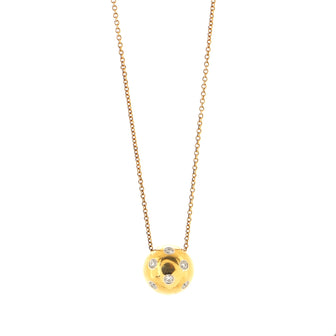 Tiffany & Co. Dots Ball Pendant Necklace 18K Yellow Gold with Diamonds