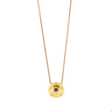 Tiffany & Co. Dots Ball Pendant Necklace 18K Yellow Gold with Diamonds