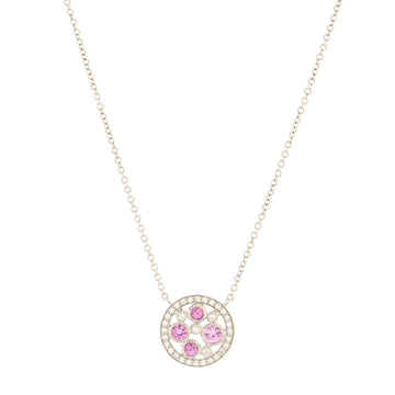 Tiffany & Co. Cobblestone Pendant Necklace Platinum with Diamonds and Pink Sapphires