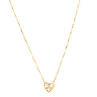 Tiffany & Co. Heart 3 Diamond Pendant Necklace 18K Rose Gold with Diamonds