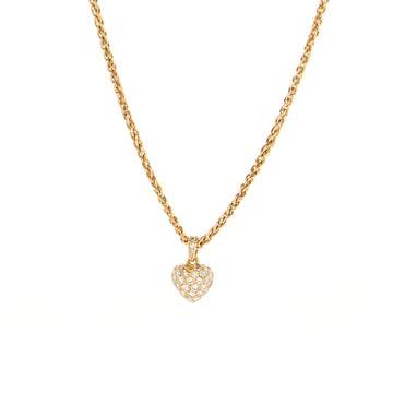 Cartier Heart Pendant Necklace 18K Yellow Gold with Diamonds