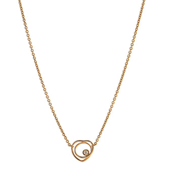 Hermes Vertige Coeur Pendant Necklace 18K Rose Gold with Diamond XS