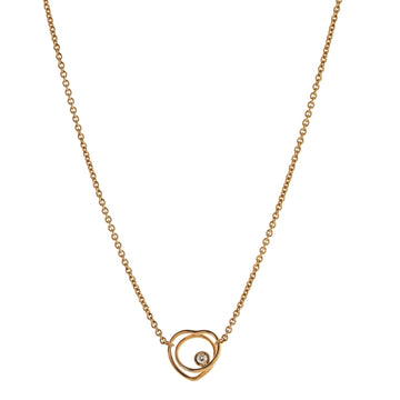 Hermes Vertige Coeur Pendant Necklace 18K Rose Gold with Diamond XS