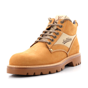 Louis Vuitton Men's Oberkampf Ankle Boots Nubuck with Canvas
