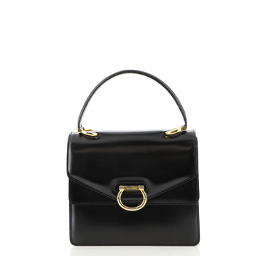 Celine Vintage Top Handle Bag Glazed Leather Small
