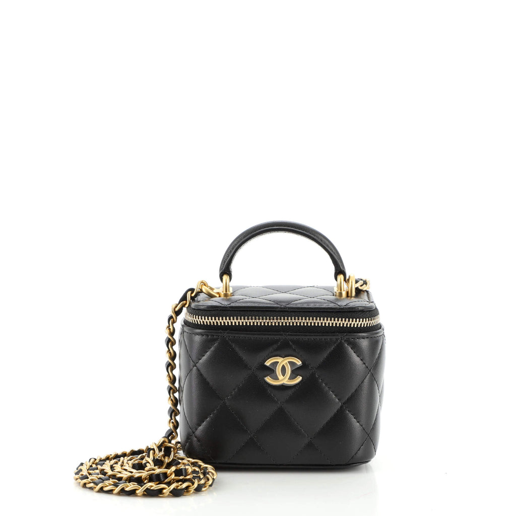 Chanel Small Vanity w/Chain - Black Mini Bags, Handbags - CHA938191