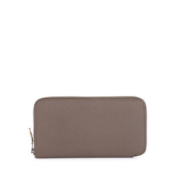 Hermes Azap Zip Around Wallet Silk'in Epsom Long Gray