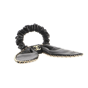 Chanel CC Chain Around Bow Scrunchie Lambskin
