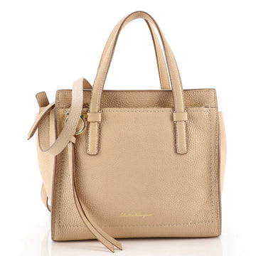 Salvatore Ferragamo Amy Tote Pebbled Leather Small