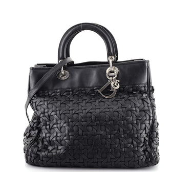 Christian Dior Lady Dior Avenue Bag Woven Leather Medium